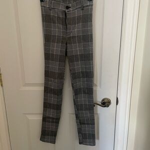 Garage Gray Tailored Trousers with Plaid Pattern